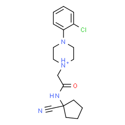 ChemSpider 2D Image | 4-(2-Chlorophenyl)-1-{2-[(1-cyanocyclopentyl)amino]-2-oxoethyl}piperazin-1-ium | C18H24ClN4O
