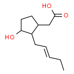 ChemSpider 2D Image | {3-Hydroxy-2-[(2E)-2-penten-1-yl]cyclopentyl}acetic acid | C12H20O3