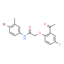 ChemSpider 2D Image | 2-(2-Acetyl-4-fluorophenoxy)-N-(4-bromo-3-methylphenyl)acetamide | C17H15BrFNO3
