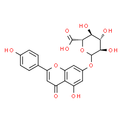ChemSpider 2D Image | 5-Hydroxy-2-(4-hydroxyphenyl)-4-oxo-4H-chromen-7-yl D-glucopyranosiduronic acid | C21H18O11