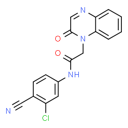 ChemSpider 2D Image | N-(3-Chloro-4-cyanophenyl)-2-(2-oxo-1(2H)-quinoxalinyl)acetamide | C17H11ClN4O2
