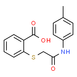 ChemSpider 2D Image | 2-({2-[(4-Methylphenyl)amino]-2-oxoethyl}sulfanyl)benzoic acid | C16H15NO3S