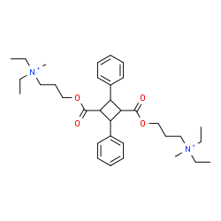 ChemSpider 2D Image | 3,3'-[(2,4-Diphenyl-1,3-cyclobutanediyl)bis(carbonyloxy)]bis(N,N-diethyl-N-methyl-1-propanaminium) | C34H52N2O4