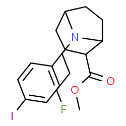 ChemSpider 2D Image | Methyl 8-(3-fluoropropyl)-3-(4-iodophenyl)-8-azabicyclo[3.2.1]octane-2-carboxylate | C18H23FINO2