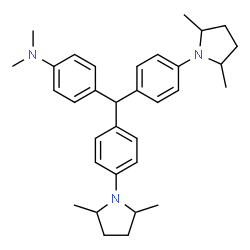 ChemSpider 2D Image | 4-{Bis[4-(2,5-dimethyl-1-pyrrolidinyl)phenyl]methyl}-N,N-dimethylaniline | C33H43N3
