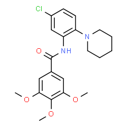 ChemSpider 2D Image | N-[5-Chloro-2-(1-piperidinyl)phenyl]-3,4,5-trimethoxybenzamide | C21H25ClN2O4