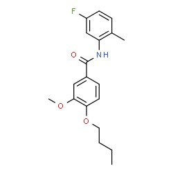 ChemSpider 2D Image | 4-Butoxy-N-(5-fluoro-2-methylphenyl)-3-methoxybenzamide | C19H22FNO3