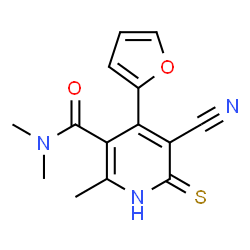 ChemSpider 2D Image | 5-cyano-4-(2-furyl)-6-mercapto-N,N,2-trimethylnicotinamide | C14H13N3O2S