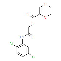 ChemSpider 2D Image | 2-[(2,5-Dichlorophenyl)amino]-2-oxoethyl 5,6-dihydro-1,4-dioxine-2-carboxylate | C13H11Cl2NO5