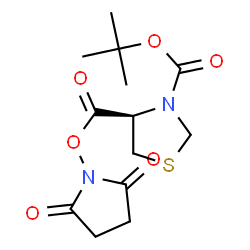 ChemSpider 2D Image | 3-(1,1-Dimethylethyl) 4-(2,5-dioxo-1-pyrrolidinyl) (4R)-3,4-thiazolidinedicarboxylate | C13H18N2O6S