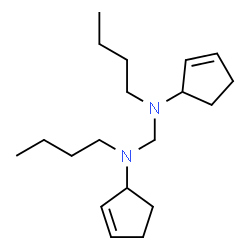 ChemSpider 2D Image | N,N'-Dibutyl-N,N'-di(2-cyclopenten-1-yl)methanediamine | C19H34N2