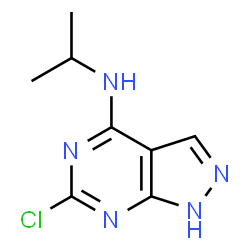ChemSpider 2D Image | 6-Chloro-N-isopropyl-1H-pyrazolo[3,4-d]pyrimidin-4-amine | C8H10ClN5