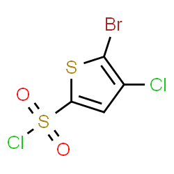 ChemSpider 2D Image | 5-Bromo-4-chlorothiophene-2-sulfonyl chloride | C4HBrCl2O2S2
