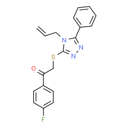 ChemSpider 2D Image | 2-[(4-Allyl-5-phenyl-4H-1,2,4-triazol-3-yl)sulfanyl]-1-(4-fluorophenyl)ethanone | C19H16FN3OS
