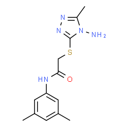ChemSpider 2D Image | 2-[(4-Amino-5-methyl-4H-1,2,4-triazol-3-yl)thio]-N-(3,5-dimethylphenyl)acetamide | C13H17N5OS