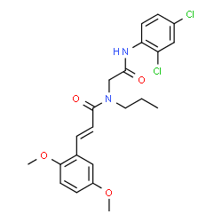 ChemSpider 2D Image | (2E)-N-{2-[(2,4-Dichlorophenyl)amino]-2-oxoethyl}-3-(2,5-dimethoxyphenyl)-N-propylacrylamide | C22H24Cl2N2O4