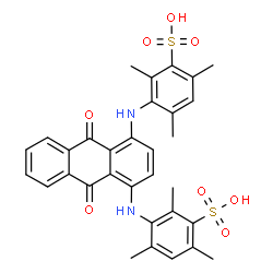 ChemSpider 2D Image | 3,3'-[(9,10-Dioxo-9,10-dihydroanthracene-1,4-diyl)diimino]bis(2,4,6-trimethylbenzenesulfonic acid) | C32H30N2O8S2