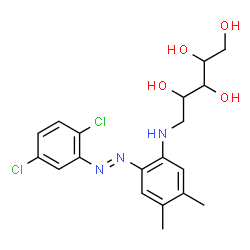 ChemSpider 2D Image | 1-Deoxy-1-({2-[(E)-(2,5-dichlorophenyl)diazenyl]-4,5-dimethylphenyl}amino)pentitol | C19H23Cl2N3O4