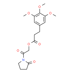 ChemSpider 2D Image | 2-Oxo-2-(2-oxo-1-pyrrolidinyl)ethyl 3-(3,4,5-trimethoxyphenyl)propanoate | C18H23NO7
