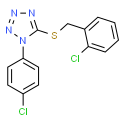 ChemSpider 2D Image | 5-[(2-Chlorobenzyl)sulfanyl]-1-(4-chlorophenyl)-1H-tetrazole | C14H10Cl2N4S