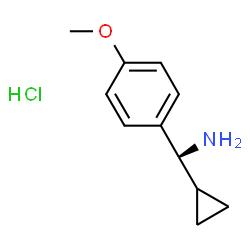 ChemSpider 2D Image | (R)-1-Cyclopropyl-1-(4-methoxyphenyl)methanamine hydrochloride (1:1) | C11H16ClNO