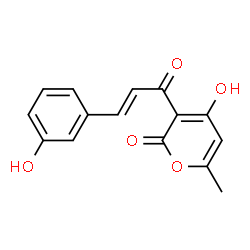 ChemSpider 2D Image | 4-Hydroxy-3-[(2E)-3-(3-hydroxyphenyl)-2-propenoyl]-6-methyl-2H-pyran-2-one | C15H12O5