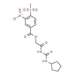 ChemSpider 2D Image | 2-[(Cyclopentylcarbamoyl)amino]-2-oxoethyl 4-(methylsulfonyl)-3-nitrobenzoate | C16H19N3O8S