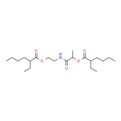 ChemSpider 2D Image | 1-({2-[(2-Ethylhexanoyl)oxy]ethyl}amino)-1-oxo-2-propanyl 2-ethylhexanoate | C21H39NO5