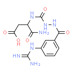 ChemSpider 2D Image | N~2~-{[2-(3-Carbamimidamidobenzoyl)hydrazino]carbonyl}-alpha-asparagine | C13H17N7O5