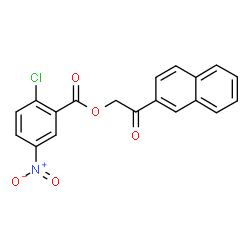 ChemSpider 2D Image | 2-(2-Naphthyl)-2-oxoethyl 2-chloro-5-nitrobenzoate | C19H12ClNO5