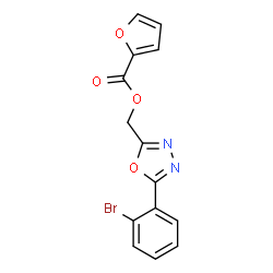 ChemSpider 2D Image | [5-(2-Bromophenyl)-1,3,4-oxadiazol-2-yl]methyl 2-furoate | C14H9BrN2O4