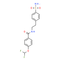 ChemSpider 2D Image | 4-(Difluoromethoxy)-N-[2-(4-sulfamoylphenyl)ethyl]benzamide | C16H16F2N2O4S
