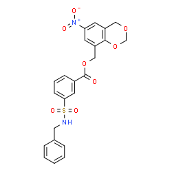 ChemSpider 2D Image | (6-Nitro-4H-1,3-benzodioxin-8-yl)methyl 3-(benzylsulfamoyl)benzoate | C23H20N2O8S