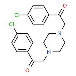 ChemSpider 2D Image | 2,2'-(1,4-Piperazinediyl)bis[1-(4-chlorophenyl)ethanone] | C20H20Cl2N2O2