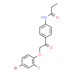 ChemSpider 2D Image | N-{4-[(4-Bromo-2-fluorophenoxy)acetyl]phenyl}propanamide | C17H15BrFNO3