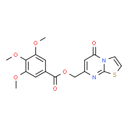 ChemSpider 2D Image | (5-Oxo-5H-[1,3]thiazolo[3,2-a]pyrimidin-7-yl)methyl 3,4,5-trimethoxybenzoate | C17H16N2O6S