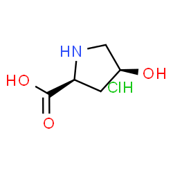 ChemSpider 2D Image | cis-4-Hydroxy-L-proline Hydrochloride | C5H10ClNO3
