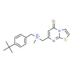 ChemSpider 2D Image | N-Methyl[4-(2-methyl-2-propanyl)phenyl]-N-[(5-oxo-5H-[1,3]thiazolo[3,2-a]pyrimidin-7-yl)methyl]methanaminium | C19H24N3OS