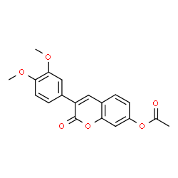 ChemSpider 2D Image | 3-(3,4-Dimethoxyphenyl)-2-oxo-2H-chromen-7-yl acetate | C19H16O6