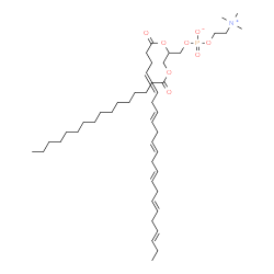 ChemSpider 2D Image | 2-[(4E,7E,10E,13E,16E,19E)-4,7,10,13,16,19-Docosahexaenoyloxy]-3-(palmitoyloxy)propyl 2-(trimethylammonio)ethyl phosphate | C46H80NO8P