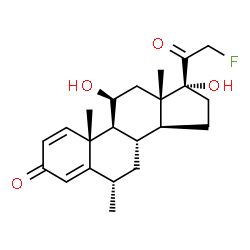 ChemSpider 2D Image | 6?-methyl-11?,17?-dihydroxy-21-fluoropregna-1,4-diene-3,20-dione | C22H29FO4