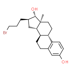 ChemSpider 2D Image | (16alpha,17beta)-16-(3-Bromopropyl)estra-1,3,5(10)-triene-3,17-diol | C21H29BrO2