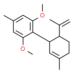 ChemSpider 2D Image | 2-(6-Isopropenyl-3-methyl-2-cyclohexen-1-yl)-1,3-dimethoxy-5-methylbenzene | C19H26O2