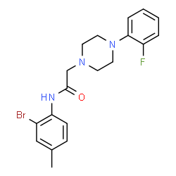 ChemSpider 2D Image | N-(2-Bromo-4-methylphenyl)-2-[4-(2-fluorophenyl)-1-piperazinyl]acetamide | C19H21BrFN3O