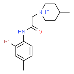ChemSpider 2D Image | 1-{2-[(2-Bromo-4-methylphenyl)amino]-2-oxoethyl}-4-methylpiperidinium | C15H22BrN2O