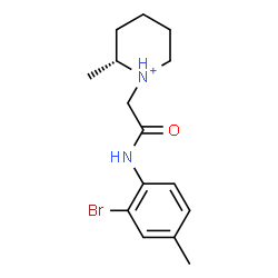 ChemSpider 2D Image | (2R)-1-{2-[(2-Bromo-4-methylphenyl)amino]-2-oxoethyl}-2-methylpiperidinium | C15H22BrN2O
