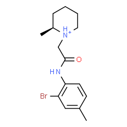 ChemSpider 2D Image | (2S)-1-{2-[(2-Bromo-4-methylphenyl)amino]-2-oxoethyl}-2-methylpiperidinium | C15H22BrN2O