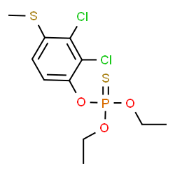 ChemSpider 2D Image | O-[2,3-Dichlor-4-(methylsulfanyl)phenyl]-O,O-diethylthiophosphat | C11H15Cl2O3PS2