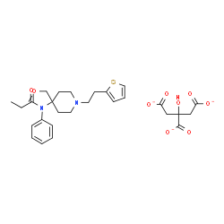 ChemSpider 2D Image | N-(4-(Methoxymethyl)-1-(2-(2-thienyl)ethyl)-4-piperidyl)propionanilide citrate (1:1) | C28H35N2O9S