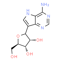 ChemSpider 2D Image | D-Ribitol, 1-C-(4-amino-5H-pyrrolo(3,2-D)pyrimidin-7-yl)-1,4-anhydro-, (S)- | C11H14N4O4